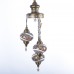 Authentic 3-Piece Ceiling Pendant Chandelier Mosaic Lamp Dome Set Helix